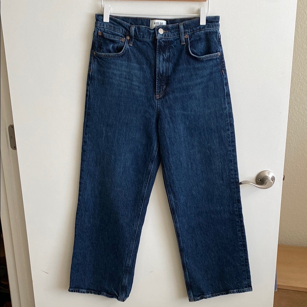 Agolde Dark Blue Straight Leg Jeans